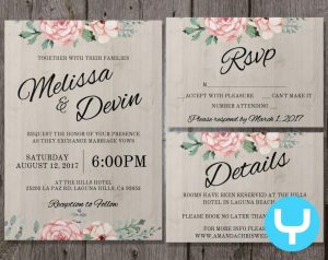 wedding announcement templates printable floral wedding invitation kit templates rsvp details