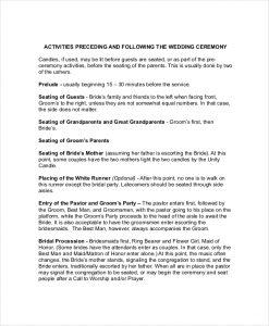 wedding ceremony outline sample wedding ceremony outline template