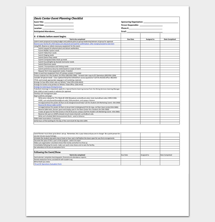 wedding checklist excel