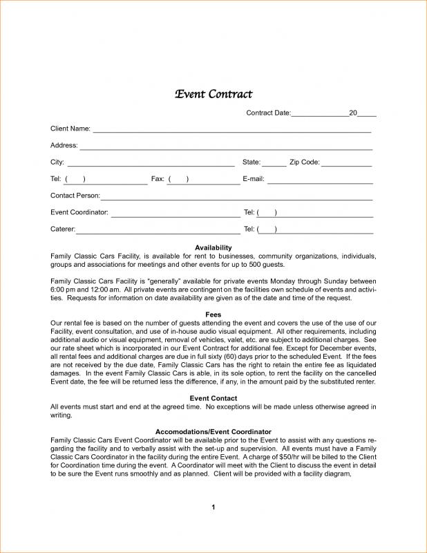 wedding contract template