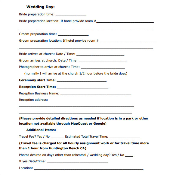 wedding contract template