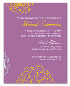 wedding invite formats sacred color mehendi insert re