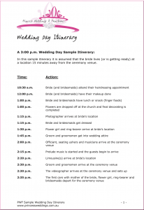 wedding itinerary template wedding itinerary template qwdifz