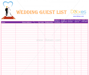 wedding list template a sheet of wedding guest list template by dotxes