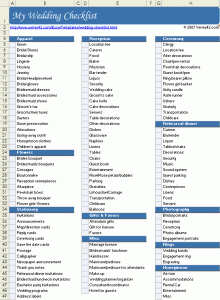 wedding list template wedding checklist