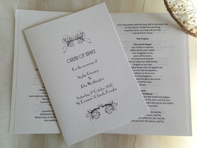 wedding order of service