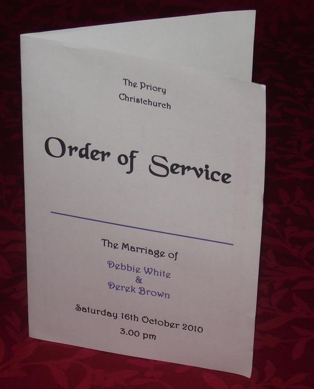 wedding order of service