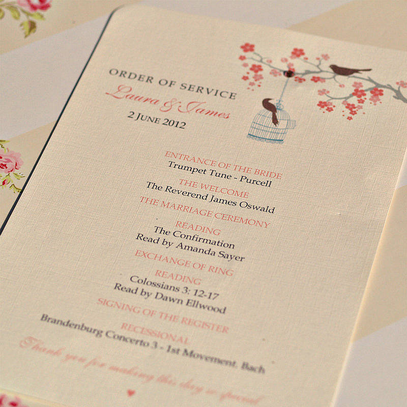 Wedding Order Of Service Template Business