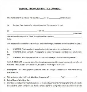 wedding photographer contract free download wedding photography contract templat