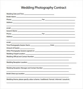 wedding photography contract pdf wedding photography contract template pdf