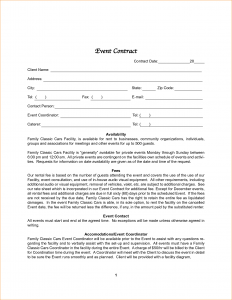 wedding planner template event contract template