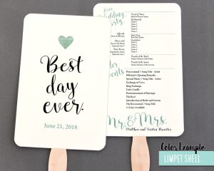 wedding program fan template best day ever wedding program fan cool colors