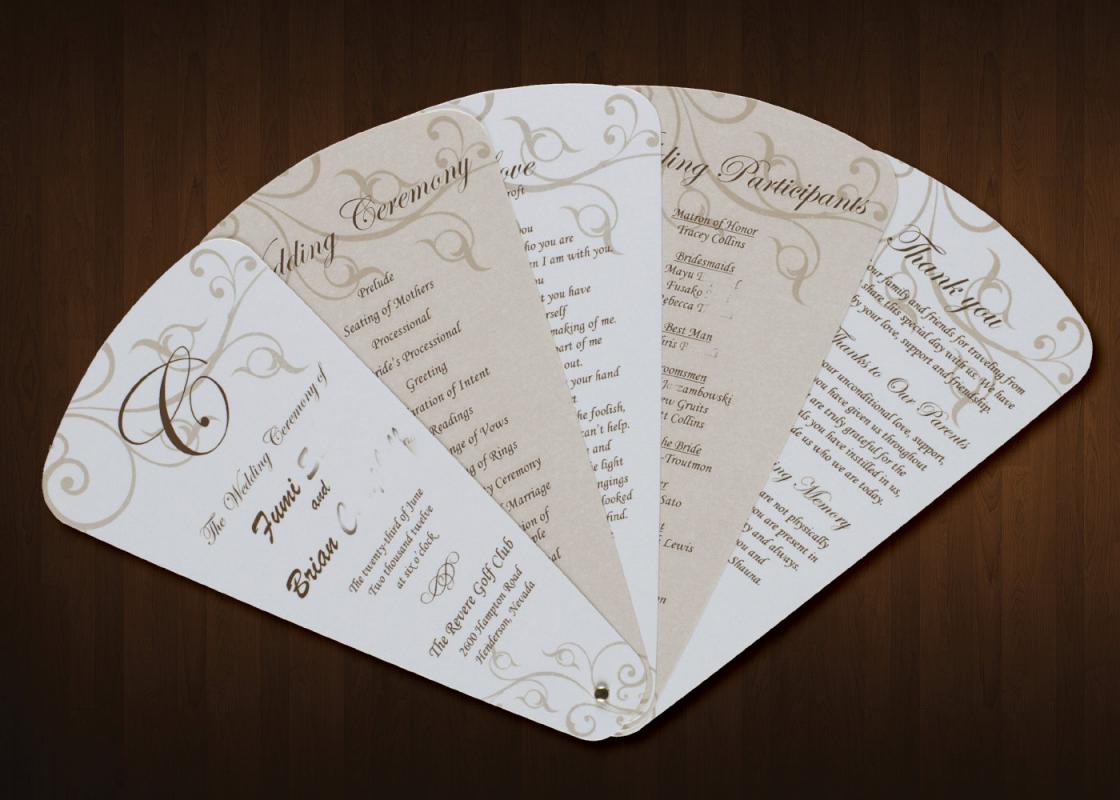 Wedding Program Fan Template Template Business