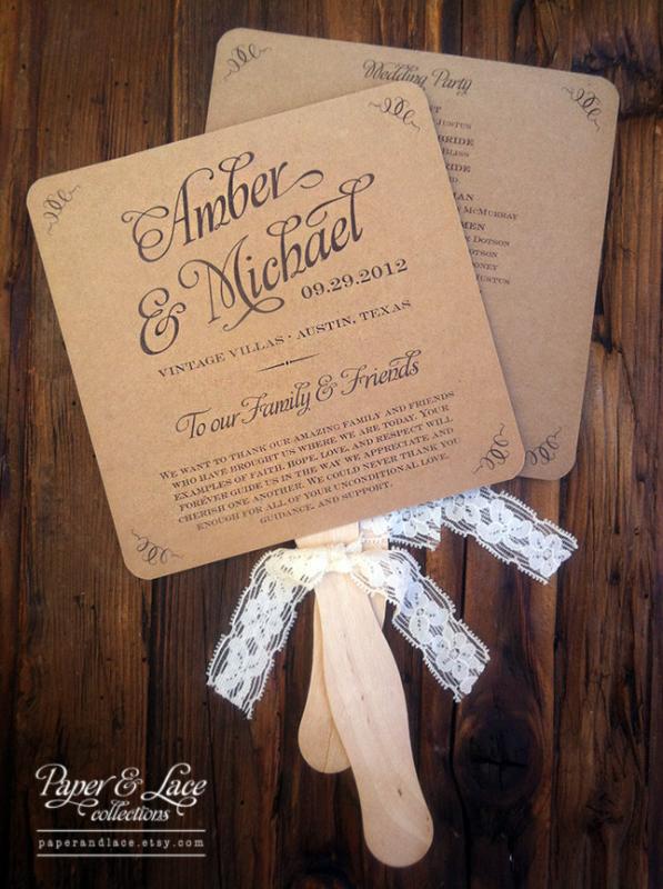 wedding program fan template