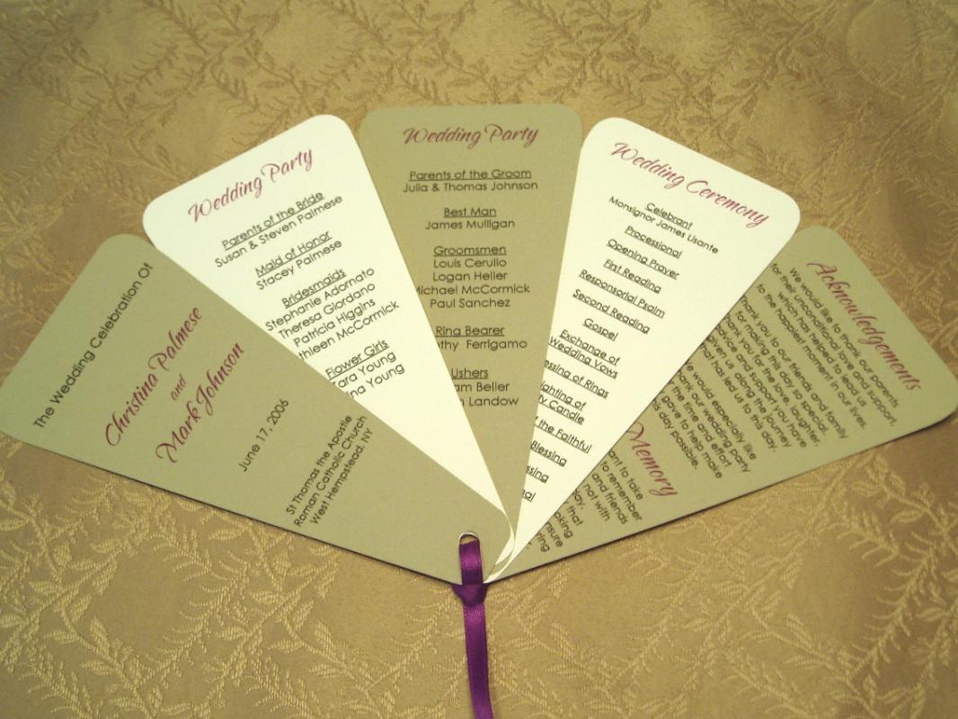 wedding program fan templates