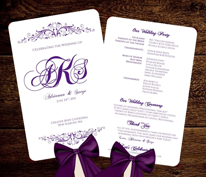 wedding program fan templates