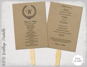 wedding program fan templates rustic wedding fan program template quotleaf garlandquot diy order of ceremony printable program fan you edit digital download for kraft paper