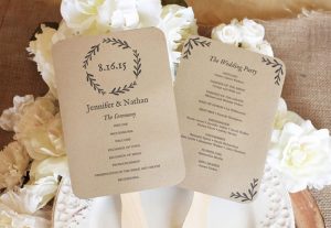 wedding program fan templates vine wedding