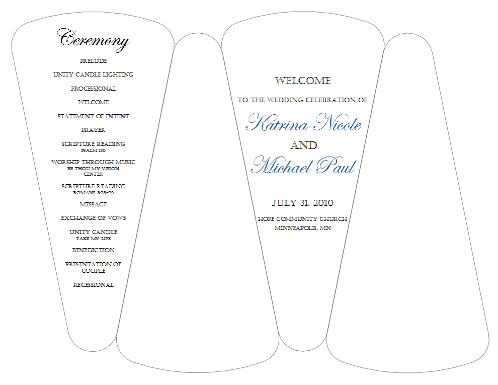 wedding program fans template