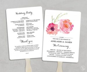 wedding program fans template printable wedding program fan template wedding fans diy wedding programs editable text x pink peony