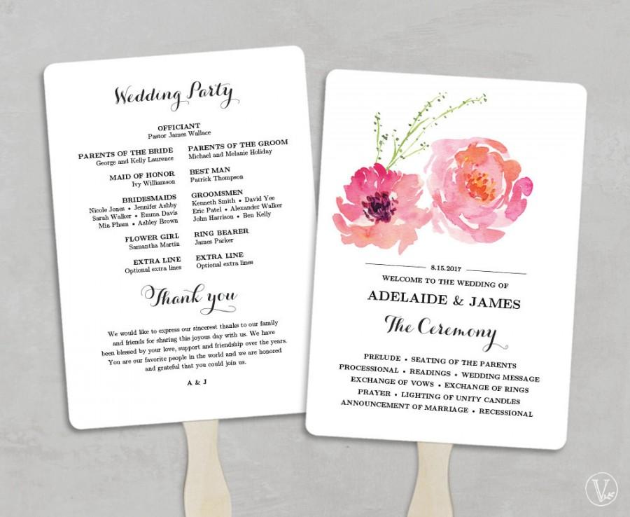 wedding program fans template