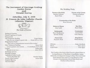 wedding program sample wedding program inside