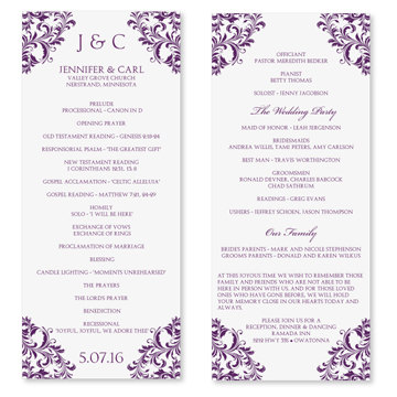 wedding program template word