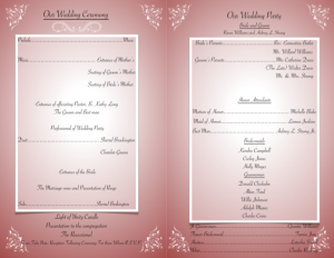 wedding programme design ravon wedpr