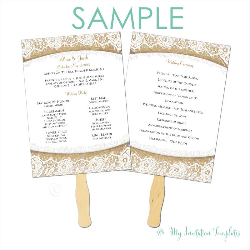 wedding programs fans templates