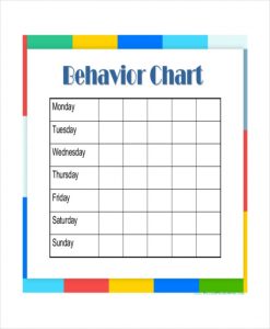 weekly behavior charts daily behavior chart template for kindergarten