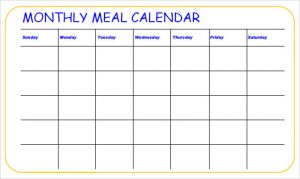 weekly budget printable monthly meal calender