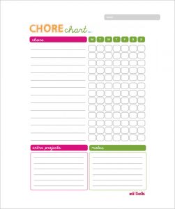 weekly chore chart template weekly chore chart for family free pdf template