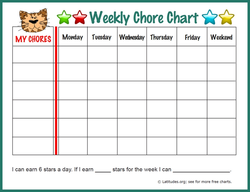 Weekly Chore Chart Template Business