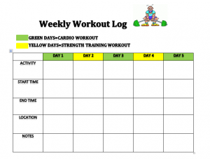 weekly food journal weekly workout log