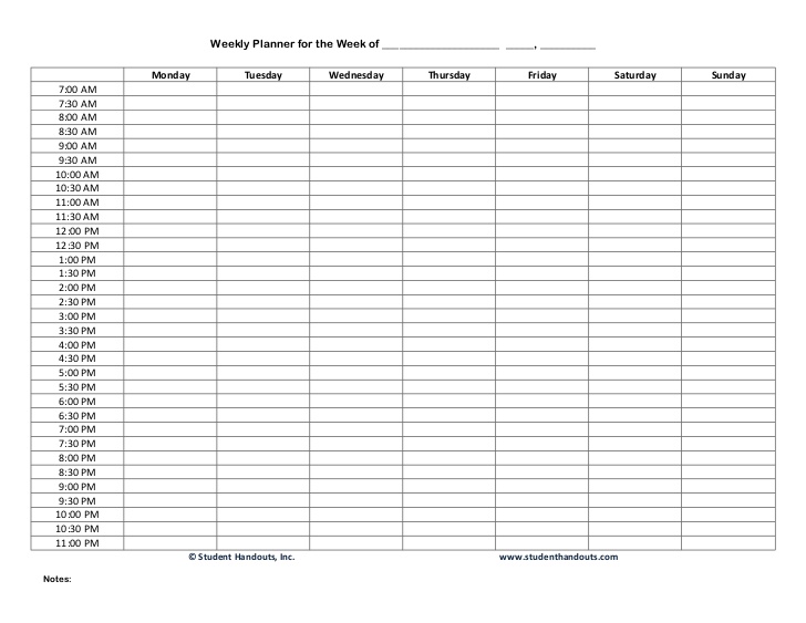 Weekly Hourly Planner | Template Business