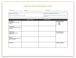 weekly lesson plan template word lesson plan templates x