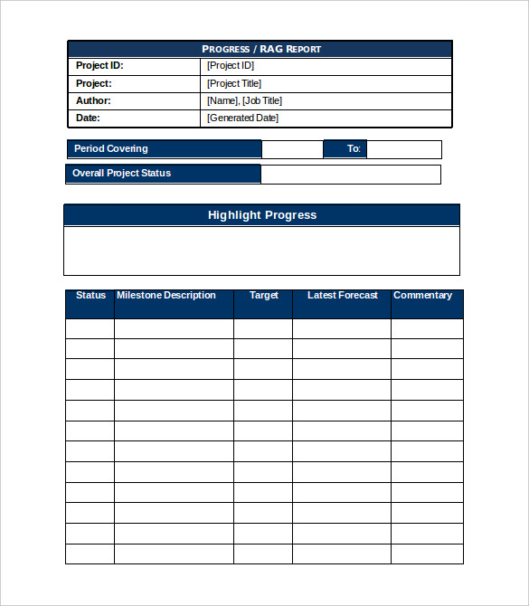 weekly progress report template