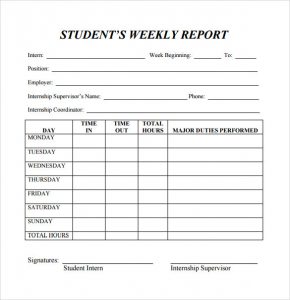 weekly progress report template business weekly report template for examining student progress