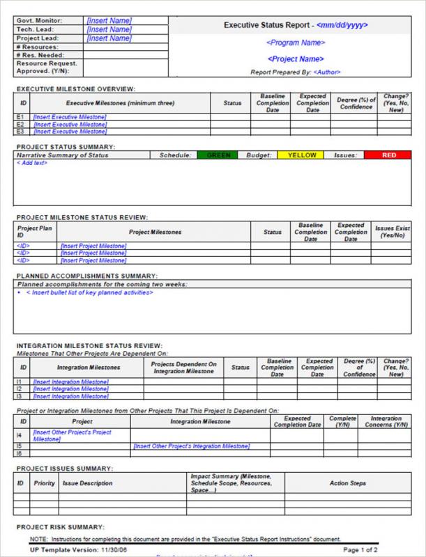 weekly report template