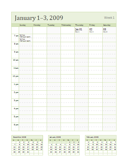 weekly schedule template word