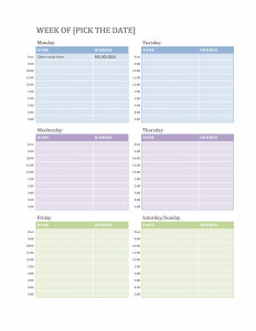 weekly schedule template word weekly calendar template