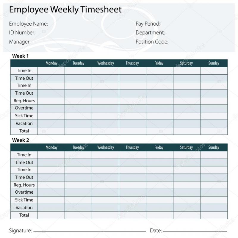 weekly time sheets