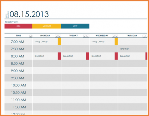 weekly update template daily schedule template lt