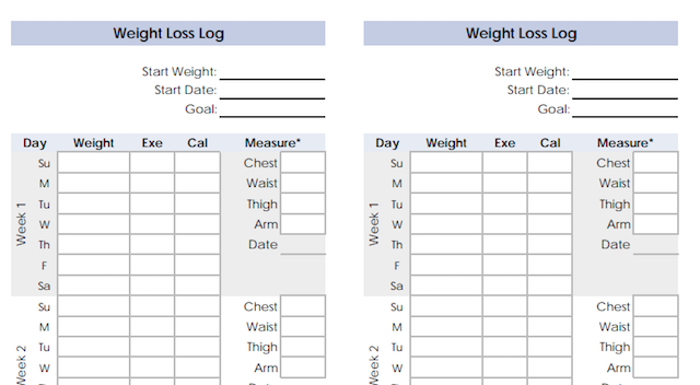 google sheets height and weight tracker template