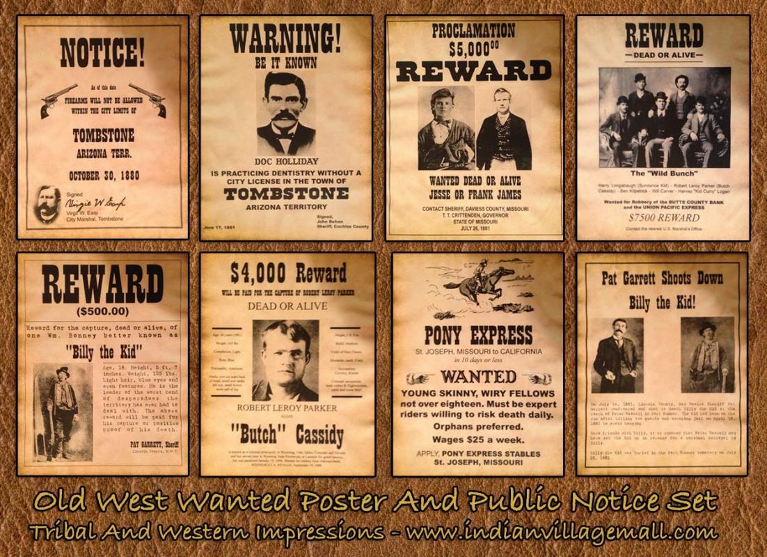 western wanted poster