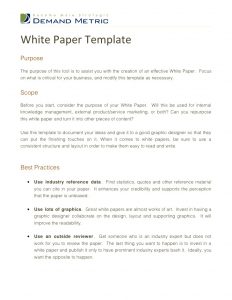 white paper outline white paper template