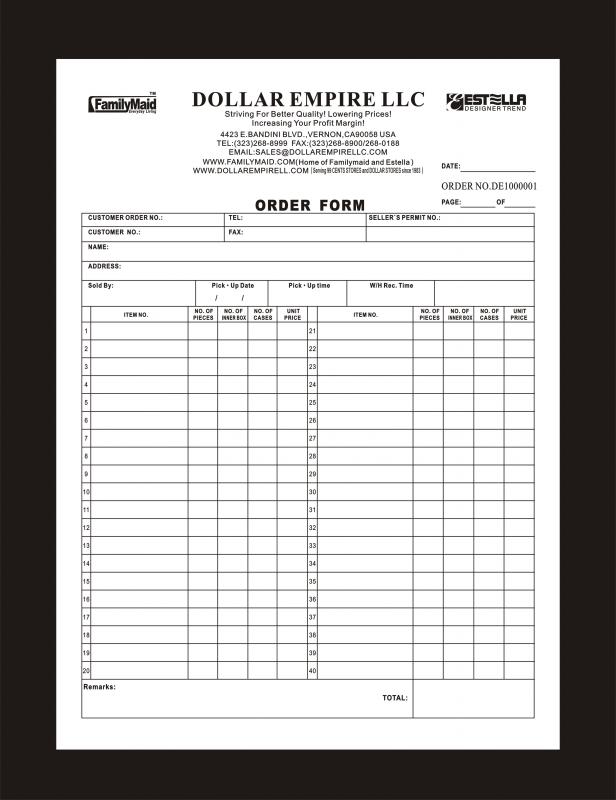 Wholesale Order Form Template Template Business