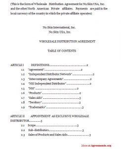 wholesale order form template wholesale distribution agreement