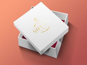 wine bottle mockup gift box mockup