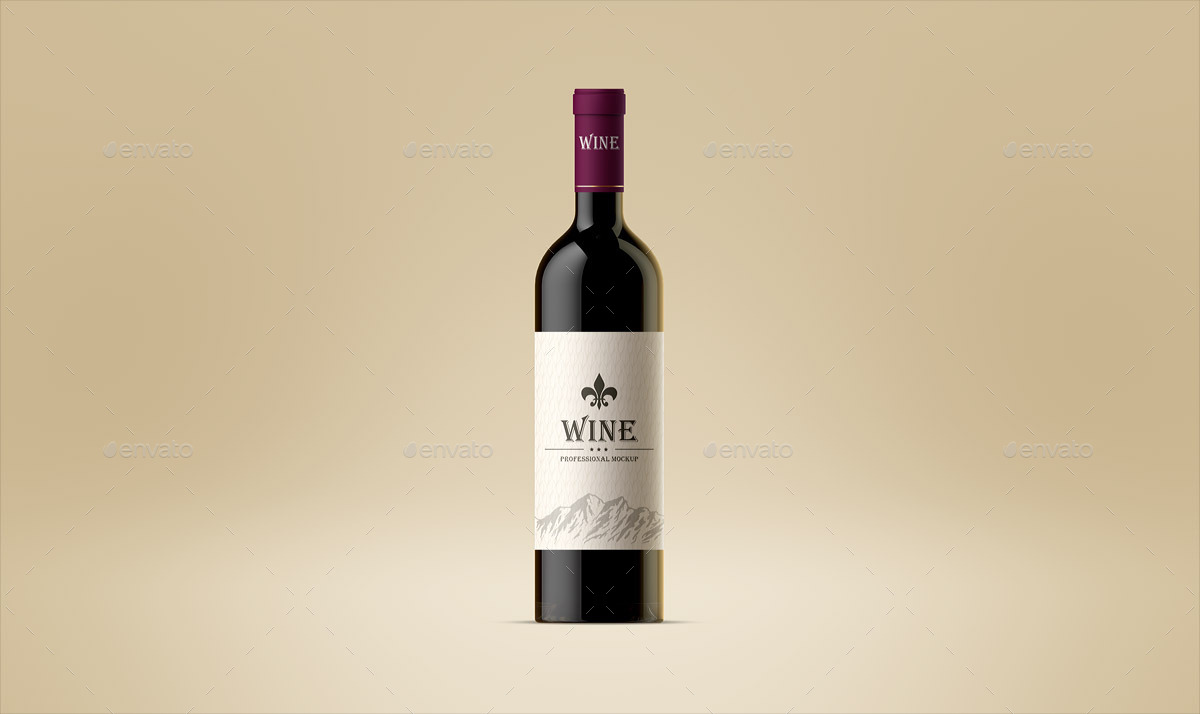 wine bottle mockup